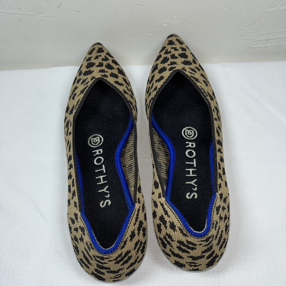 Rothys Women's The Point Leopard Print Retired Ballet Flats Comfort Shoes Sz 5.5 - Picture 6 of 15